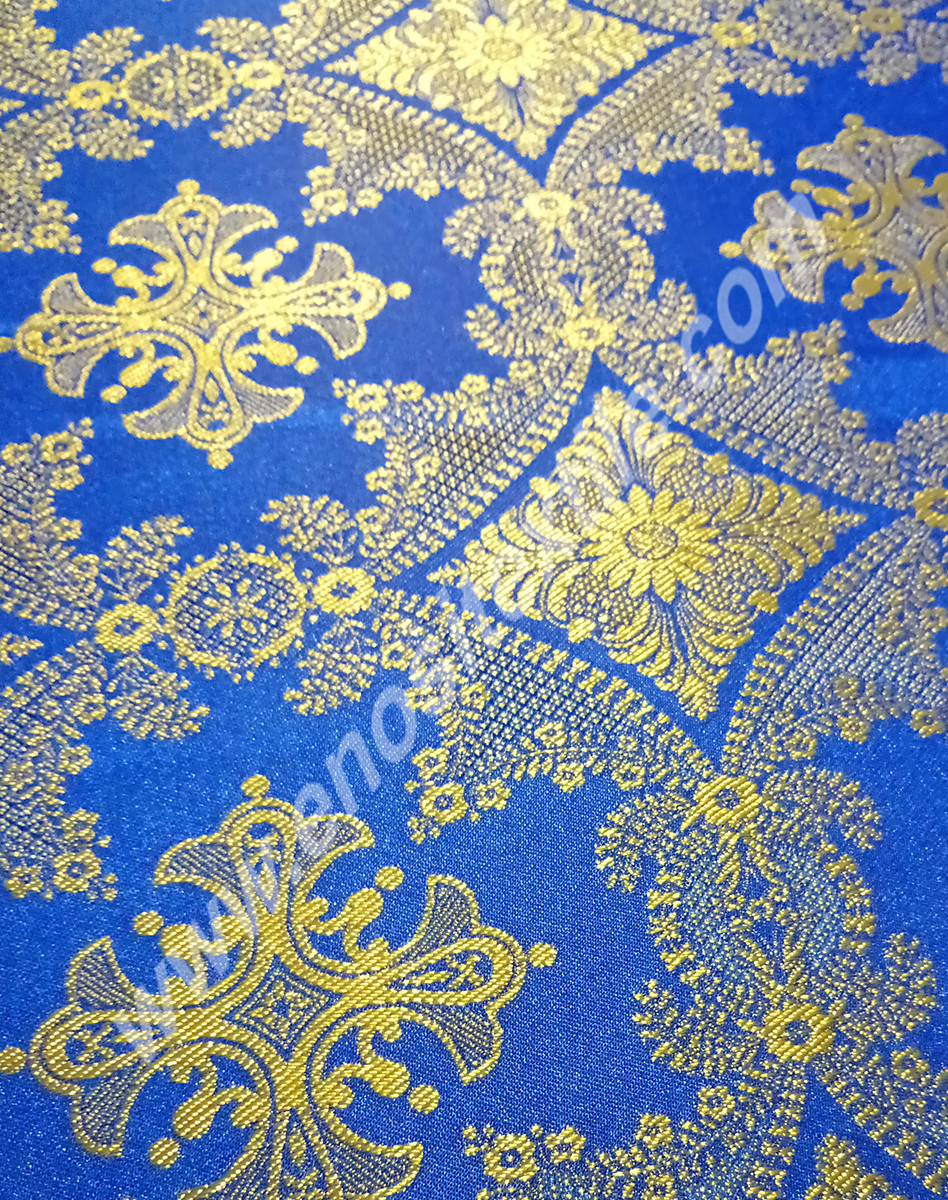 KL-001 Blue-Gold Brocade Fabrics